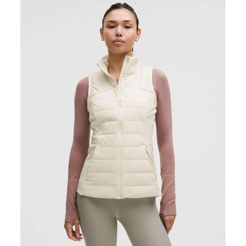 Lululemon Down For It All‎ Vest Cream White Puffer Running Vest Size 4
